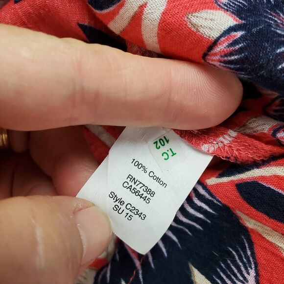 J. Crew Floral Swimsuit Cover Up Red Blue Size Medium - Picture 7 of 7